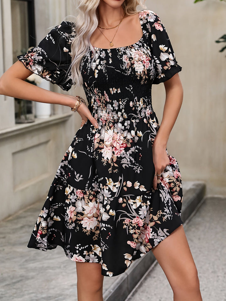 Jade™ | Floral Print Square Neck Dress