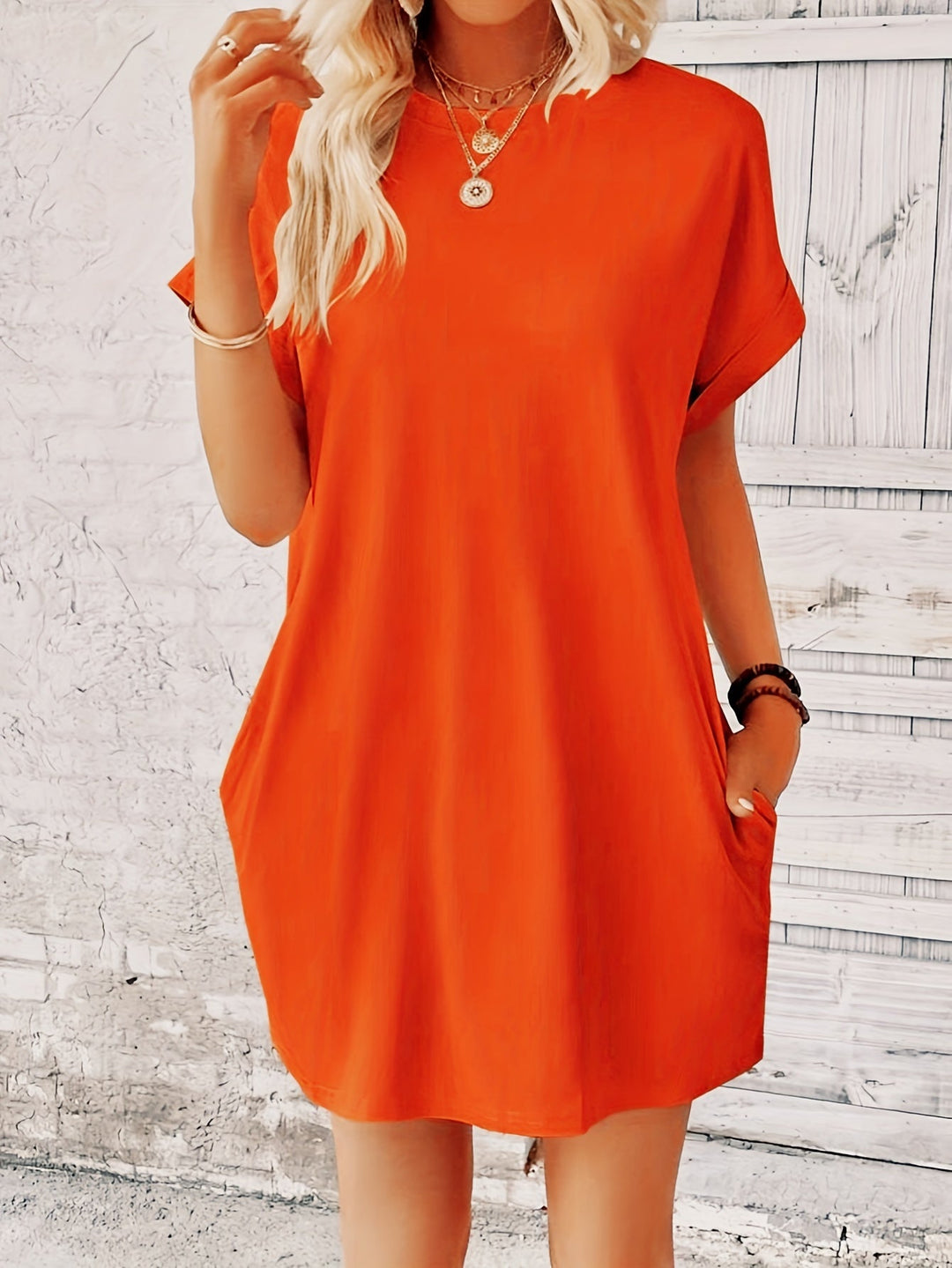 Ruby™ | Elegant Pocket Crew Neck Dress