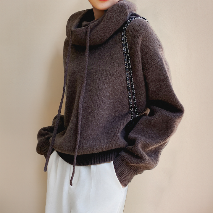 Phoebe ™ | Oversized Knit Hoodie with Drawstring